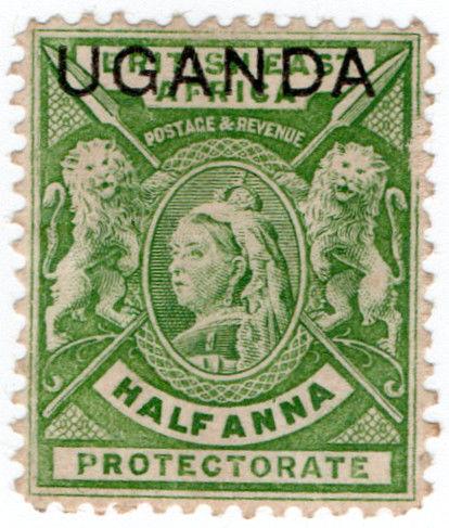 (I.B) KUT Postal : Uganda Overprint ½c