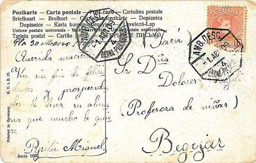 SPAIN POSTAL HISTORY: AMB DESCENDENTE BARNA PICAMOIXONS