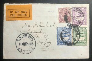 1925 Durban South Africa Early Airmail Flight Cover to Wynberg Cape Town