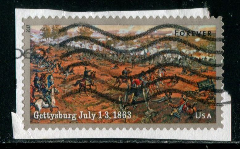 4788 US (46c) Civil War SA, - Battle of Gettysburg, used on paper