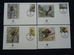 WWF bird parrot set of 4 FDC St-Vincent 1989 (-50% for 10 sets or more)