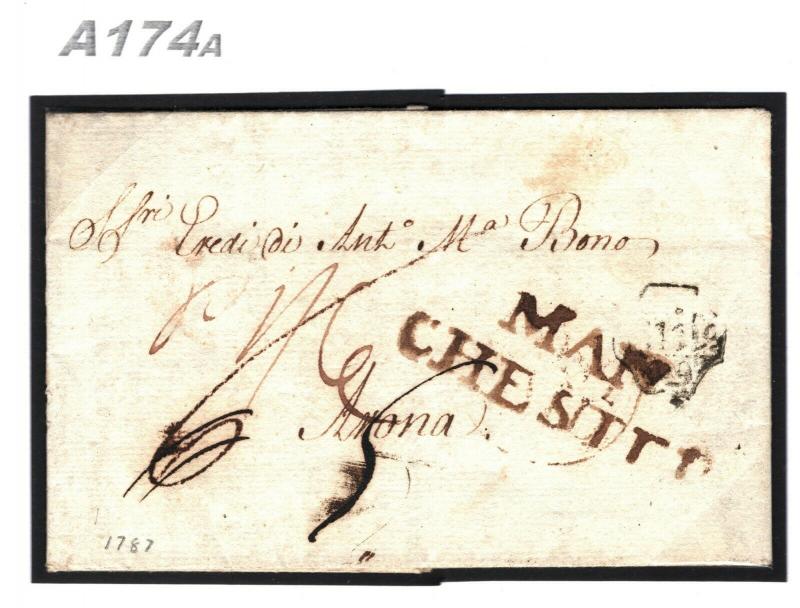 GB Manchester *MAN/CHESTER* SPAIN? Arona 1787 {samwells-covers} A174a