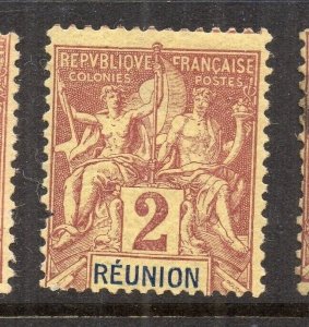 Reunion 1892 Early Issue Fine Mint Hinged 2c. NW-230783