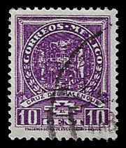 Mexico #733 Used; 10c Cross of Palenque - Perf 14 (1937)