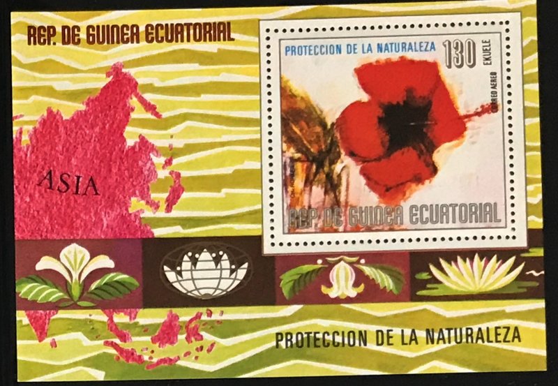 Equatorial Guinea #MiBl310 MNH S/S CV€5.00 Asian Flowers