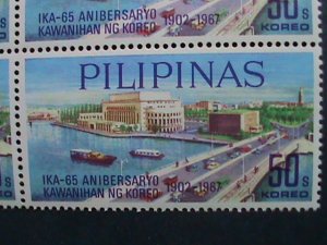 PHILIPPINES-1967-SC#975- 65TH ANNIVERSARY-BUREAU OF POSTS -MNH BLOCKS- VF