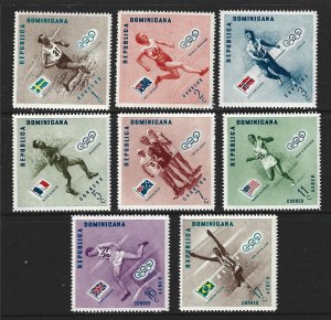 Dominican Republic Scott #479-483; C100-C102 Mint Olympics set  2019 CV $2.40