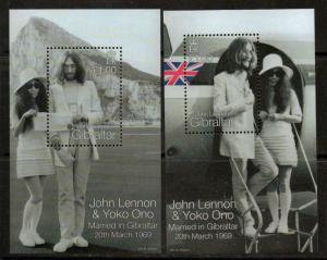 GIBRALTAR SGMS880 1999 30th WEDDING ANNIV OF JOHN LENNON & YOKO ONO MNH