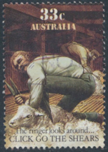 Australia SG 1015  Sc#  987c  Used  Folklore Shearer  see details  / scans 
