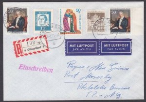 GERMANY 1971 Registered cover - franking inc. postal stationery cut out.....W936