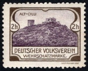 Vintage German Charity Poster Stamp 2 Heller German's People Club
