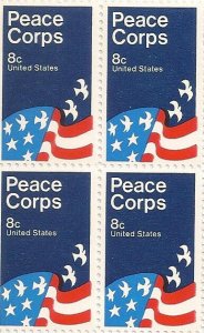 US 1447 Peace Corps 8c block (4 stamps) MNH 1972