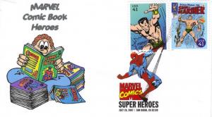 Marvel Comic Book Heroes FDC from Toad Hall Covers!