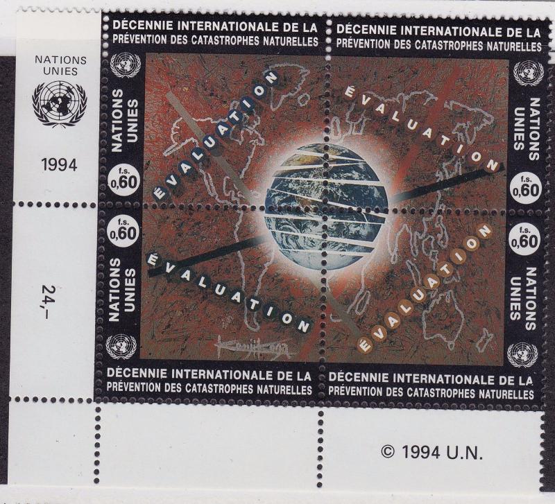 UN GENEVA MNH Scott # 251-254 Int Decade for Natural Disasters Inscription B(4)2