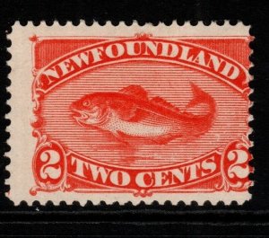 NEWFOUNDLAND SG51 1887 2c ORANGE-VERMILION MTD MINT