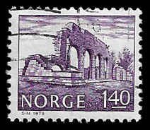 Norway #717 Used; 1.4k Ruins of Hamar Cathedral (1978)