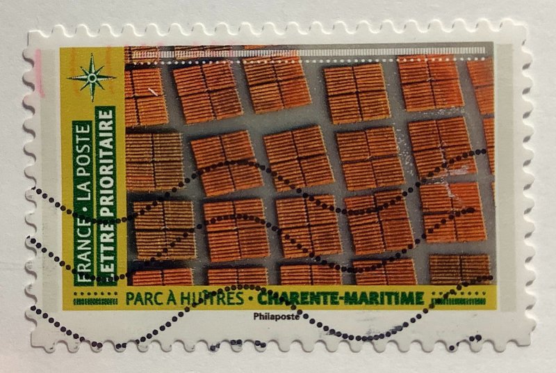 France 2021 Scott 5963 used- Mosaic of Landscapes, Oyster Beds Charente-Maritime