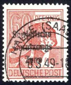 German Democratic Republic Sc# 10N14a Used 1948 60pf overprint Definitive