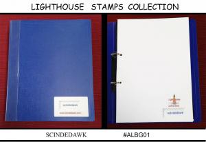 COLLECTION OF LIGHTHOUSE STAMPS- DIFFERENT COUNTRIES IN A CUSTOM MADE FOLDER