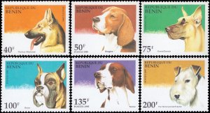 Benin 1995 Sc 741-746 Dog Boxer Pointer Beagle Terrier Great Dane CV $3.55