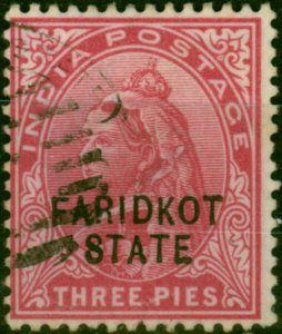 Faridkot 1900 1a Carmine SG17 Fine Used