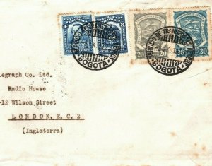 COLOMBIA SCADTA Air Mail Cover *MARCONI TELEGRAPHS* GB London 1928 MA253