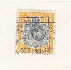 BERMUDA # 127 VF-KGV1 12/6d BOXED REVENUE DATED CANCEL CAT VALUE $72.50