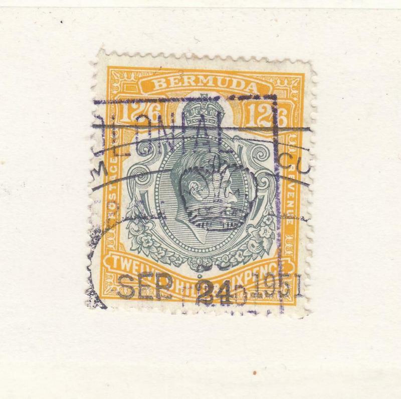 BERMUDA # 127 VF-KGV1 12/6d BOXED REVENUE DATED CANCEL CAT VALUE $72.50