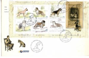 ARGENTINA 1999 DOG BREEDS DOGS PETS MINI SHEET ON FIRST DAY COVER FDC