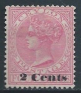 Ceylon #151 Mint No Gum 4c Queen Victoria Surcharged 2c