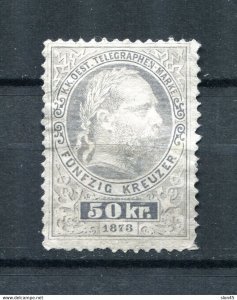 Austria 1873 Telegraph Mint 50kr Grey perf 10.5 Thin CV 220 euro  13543