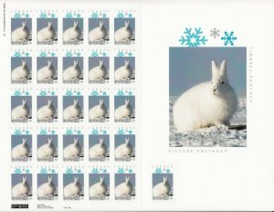 BUNNY - WINTER = Picture Postage Sheet 25+1 with ENLARGEMENT Canada 2014 MNH p72