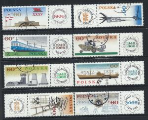 POLAND SC# 1387-94 FVF/CTO 1966