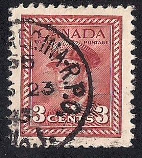 Canada #251 3 cent King George 6, used EGRADED XF 90 XXF