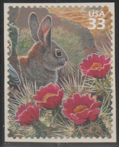 #3293g, Cottontail, in mount MNH, '.33 cent'