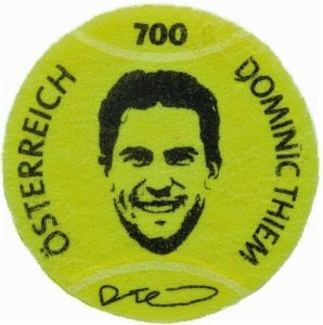 2021 Austria Dominic Thiem, Stamp made of Tennisball Material VF/MNH BRANDNEW!