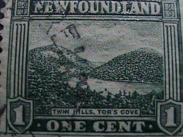 NEWFOUNDLAND 1923-SC#131 111 YEARS OLD-TWINS HILLS TOR'S COVE USED STAMP VF