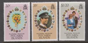 Pitcairn Islands 1981 Royal Wedding Sc#206-208 MNH