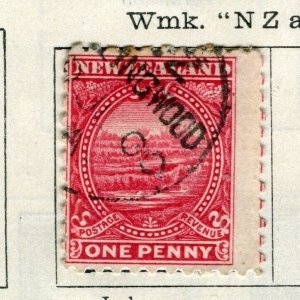 NEW ZEALAND; 1900 early classic pictorial issue used 1d. value