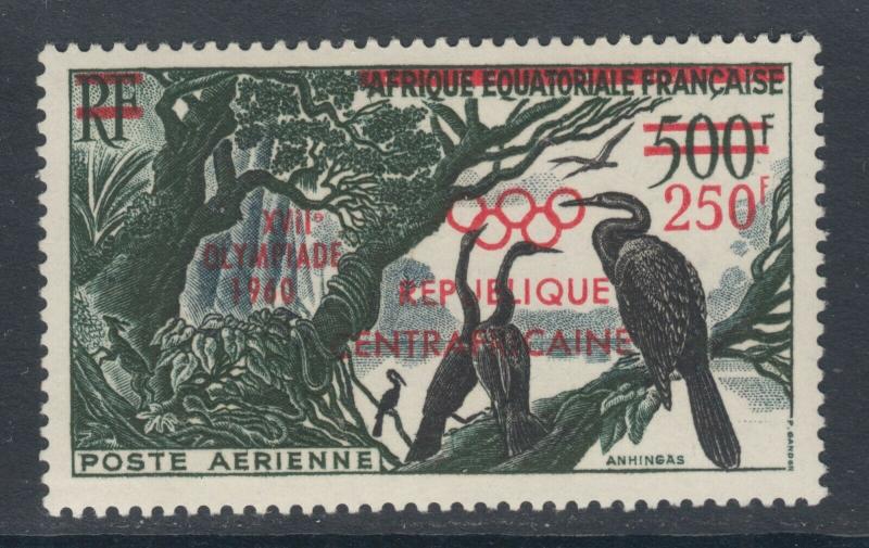 Central African Republic, Sc C4 MNH.1960 Olympic Air Mail Surcharge, cplt set VF