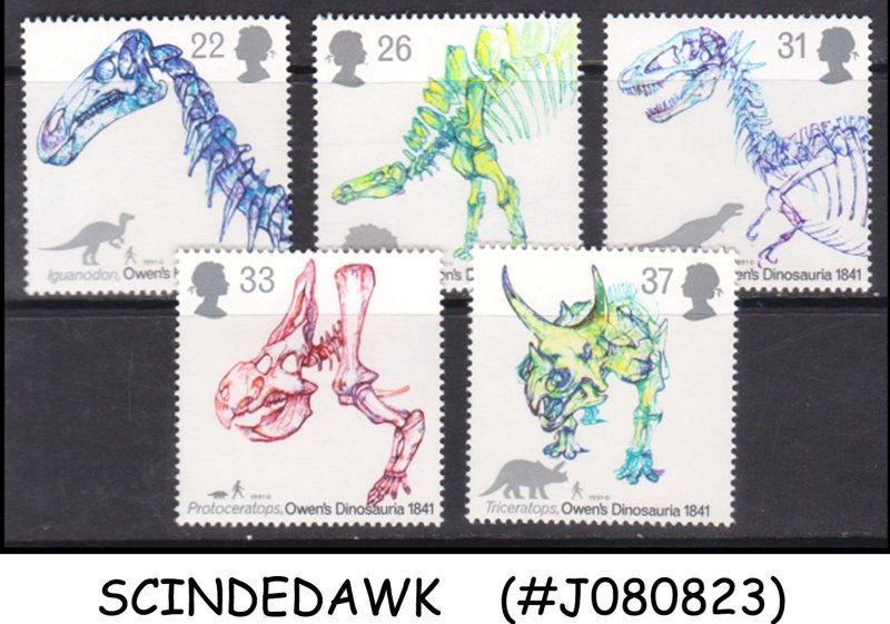 GREAT BRITAIN - 1991 ANNIVERSARY OF DINOSAURS' IDENTIFICATION - 5V - MIN...