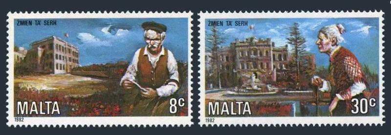 Malta 612-613,MNH.Michel 659-660. Home for the Elderly,Hospital,1982