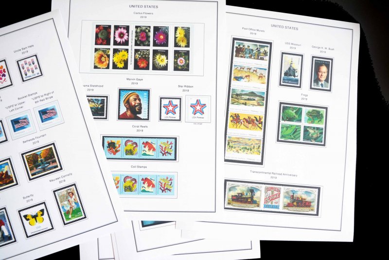 COLOR PRINTED U.S.A. 2011-2020 STAMP ALBUM PAGES (101 illustrated pages)