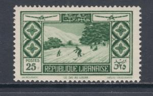 Lebanon Sc C56 MLH. 1936 25p Skiing, top value to set, almost VF