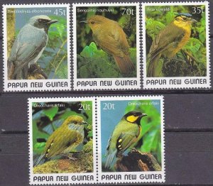 1989 Papua New Guinea 597-601 Small birds 9,20 €