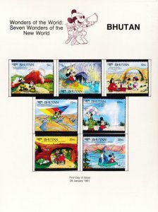 DISNEY BHUTAN 952-69 MINT NH 7 WONDERS OF THE MIDDLE AGES