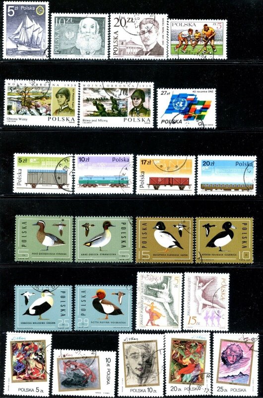 POLAND Sc#2628-28B, 2664-2712, B143 (51 stamps + 2 SS) 1985 Year Complete Used