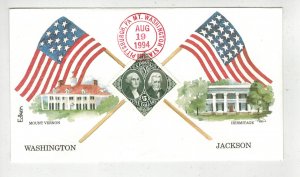 1994 HIGH VALUE EDKEN $5 DIAMOND STAMP G WASHINGTON ANDREW JACKSON Unofficial Cx