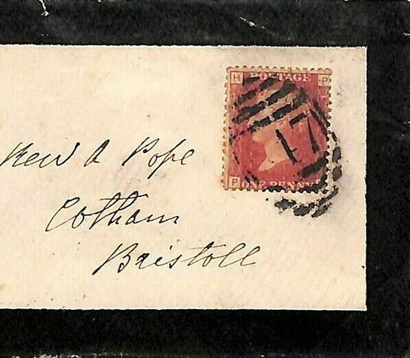 GB WALES BRECONS *Hay* *347*Numeral Rare 4VOS Mourning Cover Bristol 1870 N287