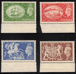 GREAT BRITAIN 1951 2/6-£1 George VI; Scott 286-89, SG 509-12; MNH